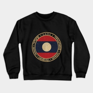 Vintage Laos Lao Peoples Democratic Republic Asia Asian Flag Crewneck Sweatshirt